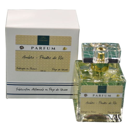 Esténat Parfums – Parfum pour Femme 100 ml Ambre – Poudre De Riz. Parfums de Grasse