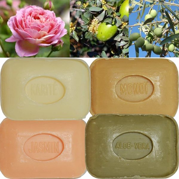 Lot De 4 Savons De Marseille Le Chatelard 1802 - Jasmin, Aloe Vera, Violette, Karité - 100g Pièce